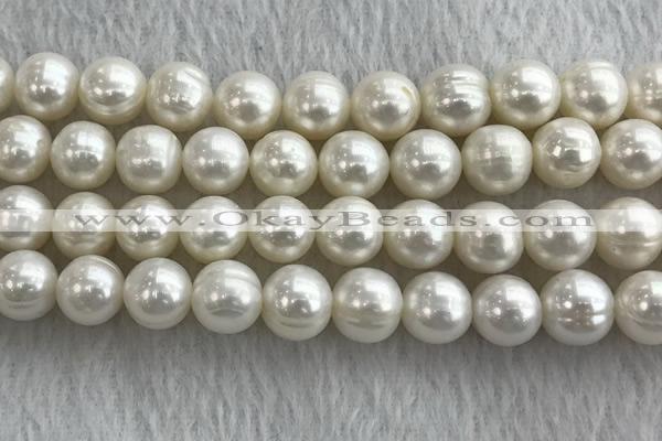 FWP129 15 inches 10mm - 11mm potato white freshwater pearl strands