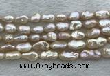 FWP355 8mm - 9mm baroque light purple freshwater pearl strands