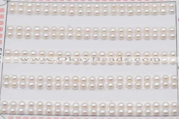 FWP450 half-drilled 3-3.5mm bread freshwater pearl beads