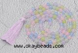 GMN52 Hand-knotted 8mm candy jade 108 beads mala necklace with tassel