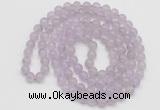 GMN520 Hand-knotted 8mm, 10mm lavender amethyst 108 beads mala necklaces