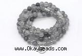 GMN7037 8mm cloudy quartz 108 mala beads wrap bracelet necklace