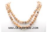 GMN8032 18 - 36 inches 8mm, 10mm fossil coral 54, 108 beads mala necklaces
