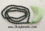 GNBS35 Hand-knotted 6mm imitation ruby zoisite 108 beads mala necklace with tassel