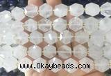 HABS16 15 inches 12mm faceted hexagon Angola crystal quartz beads wholesale