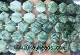 HABS25 15 inches 12mm faceted hexagon Qinghai jade beads wholesale