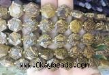 HABS27 15 inches 12mm faceted hexagon elephant skin jasper beads wholesale