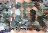 HABS28 15 inches 12mm faceted hexagon bloodstone beads wholesale