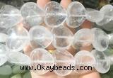 HGBS101 15 inches 28mm heart white crystal beads gemstone wholesale