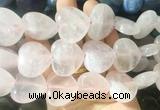 HGBS102 15 inches 28mm heart rose quartz gemstone beads wholesale