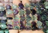 HGBS112 15 inches 12mm faceted heart fluorite beads wholesale