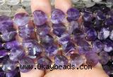 HGBS115 15 inches 12mm faceted heart amethyst beads wholesale