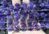 HGBS116 15 inches 12mm faceted heart amethyst beads wholesale