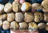 HGBS146 15 inches 28mm heart picture jasper gemstone beads wholesale