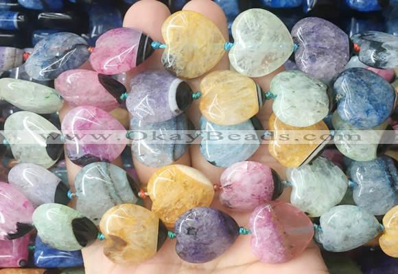 HGBS157 15 inches 20*20mm heart Agate gemstone beads wholesale