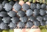 HGBS99 15 inches 20mm heart black lava beads wholesale