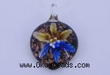 LP37 13*30*43mm heart inner flower lampwork glass pendants