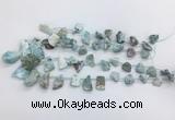 LRBS02 Top drilled 12*16mm - 20*25mm freeform larimar gemstone beads
