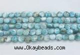 LRBS05 15 inches 10mm flat round larimar gemstone beads wholesale