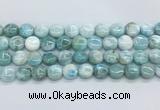 LRBS06 15 inches 12mm flat round larimar gemstone beads wholesale