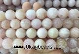 LSBS1006 15 inches 17mm carved round morganite gemstone beads wholesale