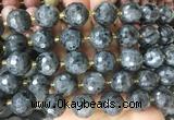 LSBS14 15 inches 16mm faceted round black labradorite beads wholesale