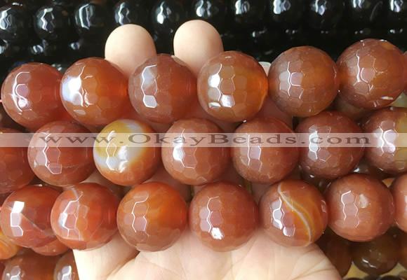 LSBS154 15 inches 20mm faceted round agate gemstone beads wholesale