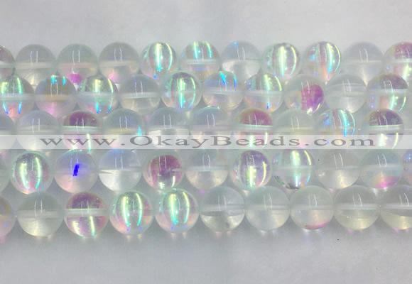LSBS157 15 inches 16mm round synthetic moonstone gemstone beads wholesale