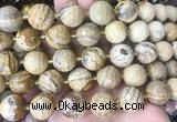 LSBS17 15 inches 16mm faceted round picture jasper beads wholesale