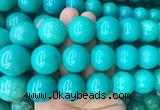 LSBS183 15 inches 20mm round green howlite turquoise beads wholesale