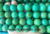 LSBS186 15 inches 18mm round yellow green howlite turquoise beads wholesale