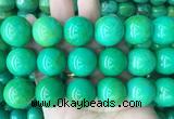 LSBS187 15 inches 20mm round yellow green howlite turquoise beads wholesale