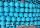 LSBS188 15 inches 16mm round blue howlite turquoise beads wholesale