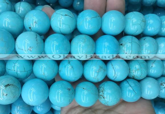LSBS189 15 inches 18mm round blue howlite turquoise beads wholesale