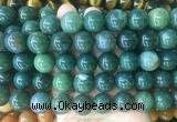 LSBS195 15 inches 16mm round moss agate gemstone beads wholesale
