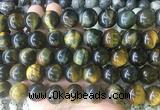 LSBS207 15 inches 16mm round yellow blue tiger eye gemstone beads wholesale