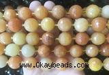 LSBS214 15 inches 16mm faceted round red aventurine beads wholesale