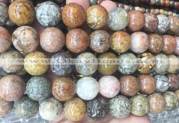 LSBS227 15 inches 16mm round ocean jasper gemstone beads wholesale