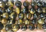 LSBS25 15 inches 16mm faceted round yellow & blue tiger eye beads wholesale