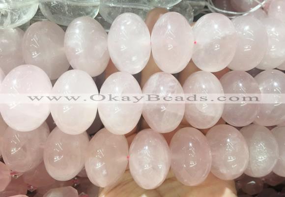 LSBS255 15 inches 20*28mm - 22*30mm rondelle rose quartz gemstone beads wholesale