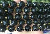 LSBS26 15 inches 16mm faceted round black agate beads wholesale