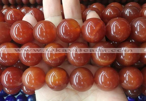 LSBS265 15 inches 20mm round red agate gemstone beads wholesale