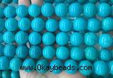 LSBS267 15 inches 16mm round blue howlite turquoise gemstone beads wholesale