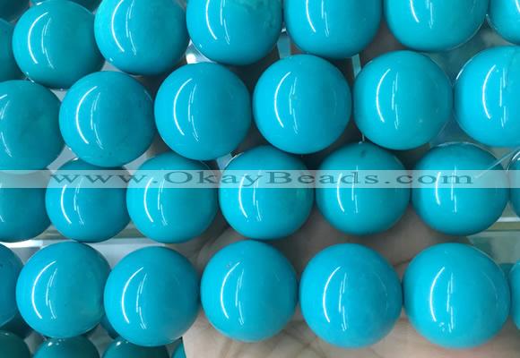 LSBS271 15 inches 25mm round blue howlite turquoise gemstone beads wholesale