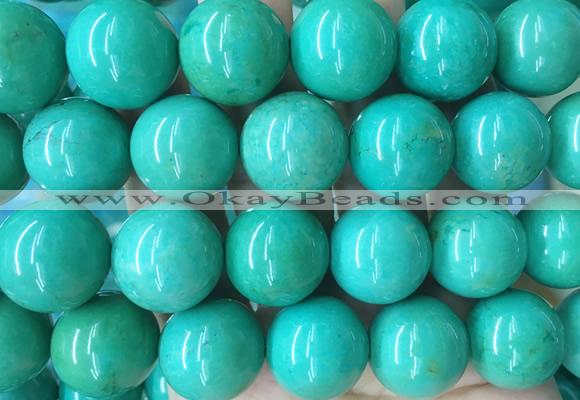 LSBS277 15 inches 22mm round green howlite turquoise gemstone beads wholesale