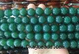 LSBS296 15 inches 14mm round green agate gemstone beads wholesale