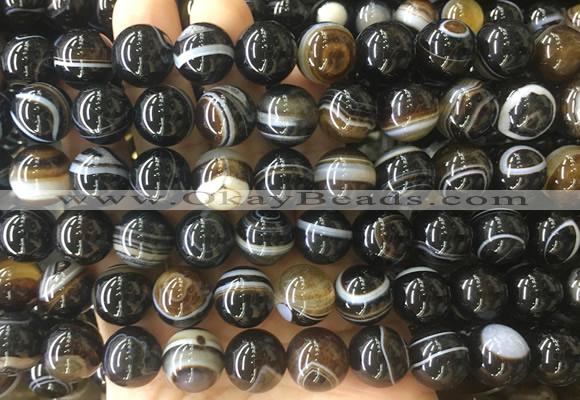 LSBS302 15 inches 14mm round banded agate gemstone beads wholesale
