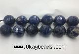 LSBS329 7.5 inches 30mm faceted round sodalite gemstone beads wholesale