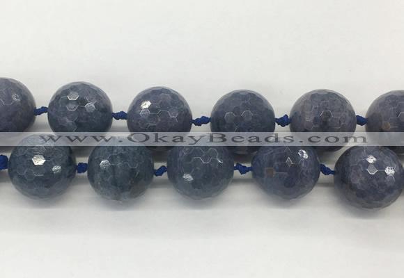 LSBS335 15 inches 25mm faceted round Dumortierite gemstone beads wholesale