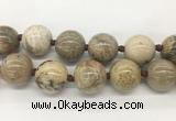LSBS339 15 inches 30mm round Chrysanthemum agate gemstone beads wholesale